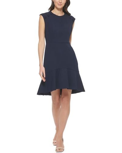 Calvin Klein Work Knee-length Wear To Work Dress - Blue