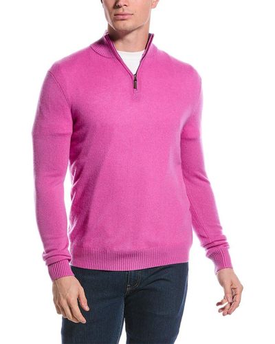 Qi Cashmere 1/4-zip Pullover - Pink