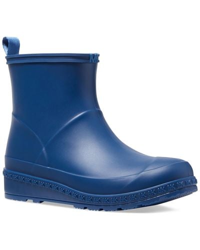 MICHAEL Michael Kors Mac Rainbootie Water Resistant Round Toe Rain Boots - Blue