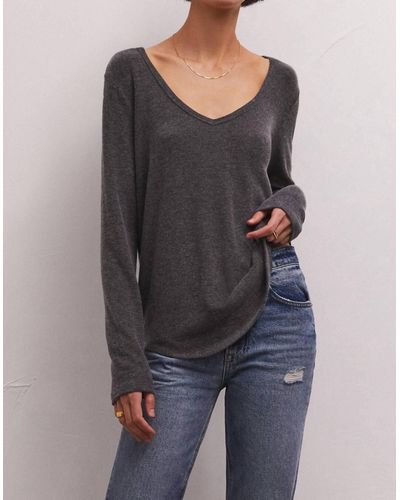Z Supply Laylow Marled Long Sleeve Top - Gray