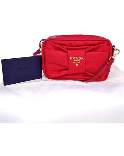 Prada Tessuto Synthetic Shoulder Bag (pre-owned) - Red