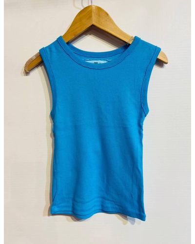 T2Love Fitted Crew Top Tank - Blue