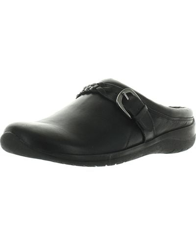 David Tate Orion Leather Braided Clogs - Black