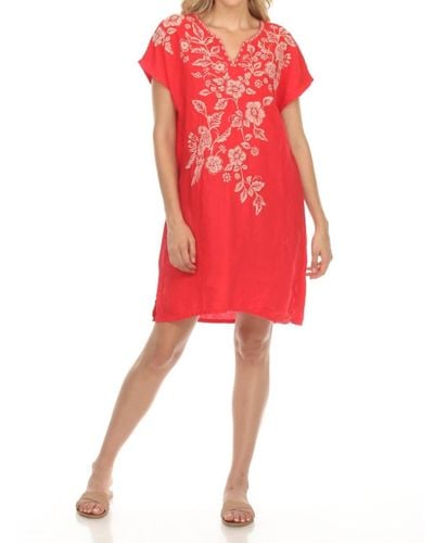 Johnny Was Abigail Easy Tunic Dress - Red