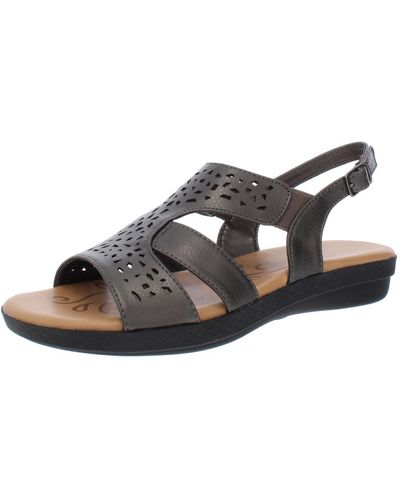 Easy Street Bolt Open-toe Padded Insole Slingback Sandals - Brown