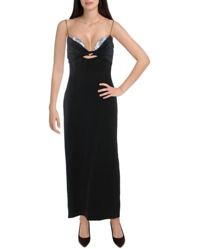 Galvan London Jersey Long Cocktail And Party Dress - Black