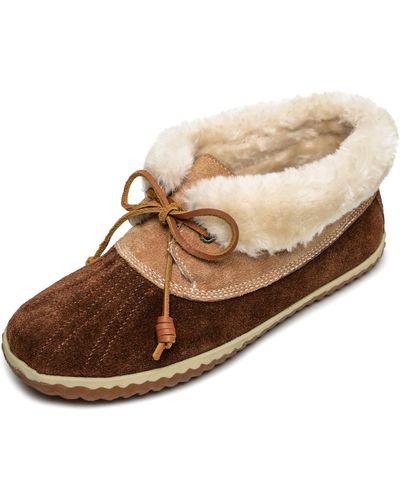 Sperry Top-Sider Duck Bootie Faux Fur Lined Cold Weather Booties - Brown