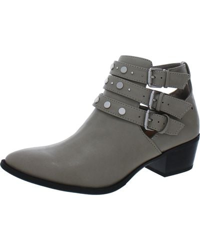 Circus by Sam Edelman Faux Leather Studded Ankle Boots - Gray