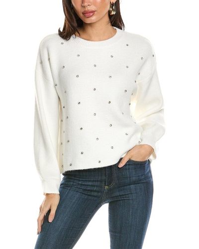 Harper Embellished Sweater - White
