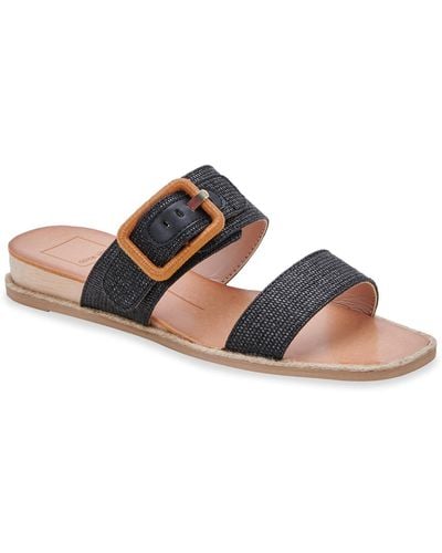 Dolce Vita Peio Woven Two Band Slide Sandals - Brown