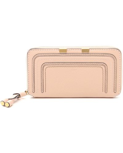 Chloé Marcie Mercy Round Zipper Long Wallet Leather Light - Pink
