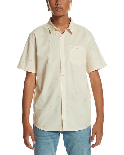 Quiksilver Cotton Collar Button-down Shirt - White