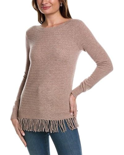 InCashmere Basketweave Cashmere Sweater - Natural