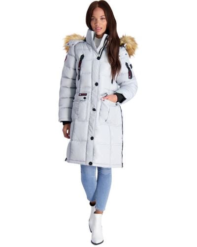 canada weather gear Faux Fur Heavyweight Puffer Coat - White
