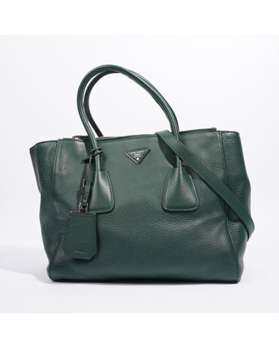 Prada Double Zip Tote Saffiano Leather - Green