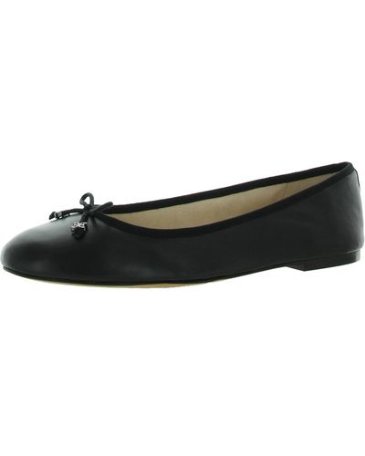 Sam Edelman Felicia Luxe Leather Bow Ballet Flats - Black