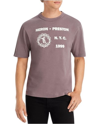 Heron Preston Medieval Cotton Short Sleeve Graphic T-shirt - Purple