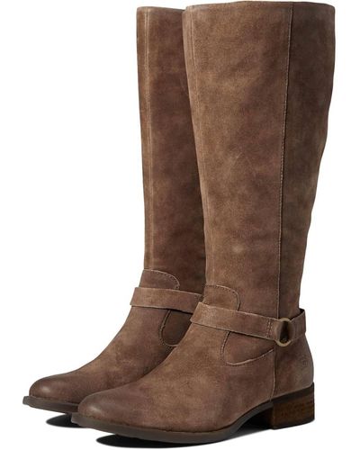 Born Saddler Round Toe Side Zipper Knee high Boots in Brown Lyst