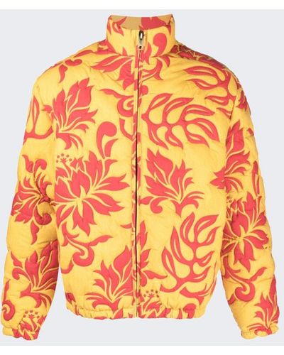 ERL Printed Quilted Puffer Jacket - Orange