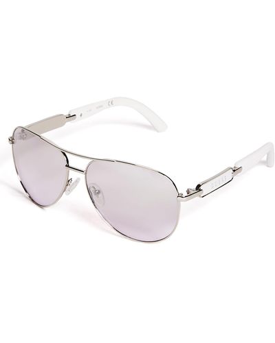 Guess Factory Classic Aviator Sunglasses - White