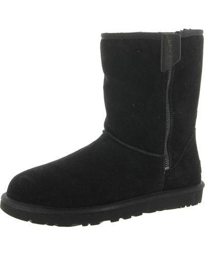 UGG Classic Short Bailey Suede Cozy Winter & Snow Boots - Black