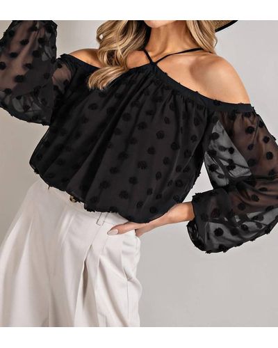 Eesome Off The Shoulder Top With Strap Detail - Black