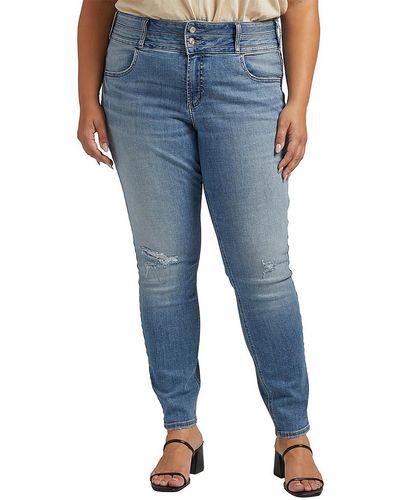 Silver Jeans Co. Plus Avery High Rise Curvy Fit Skinny Jeans - Blue