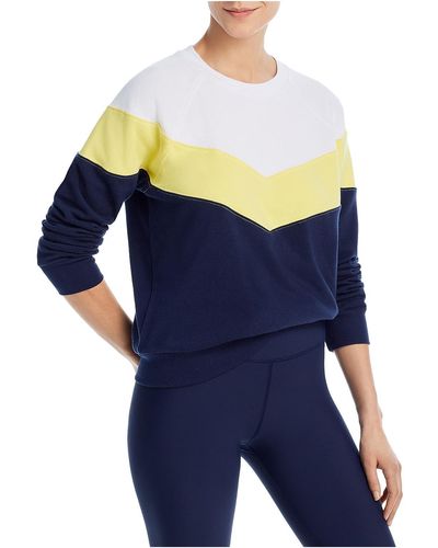 Aqua Colorblock Cotton Sweatshirt - Blue