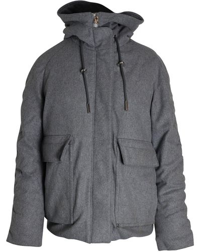 Acne Studios Asa Puffed Hooded Winter Jacket - Gray