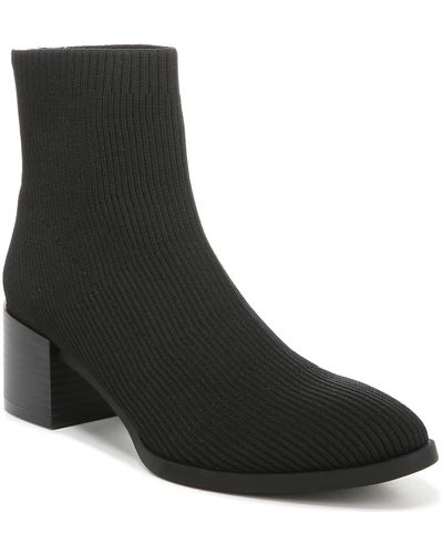 LifeStride Dreamy Round Toe Knit Ankle Boots - Black