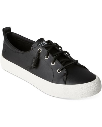 Sperry Top-Sider Crest Vibe Ap Leather Lifestyle Casual And Fashion Sneakers - Black