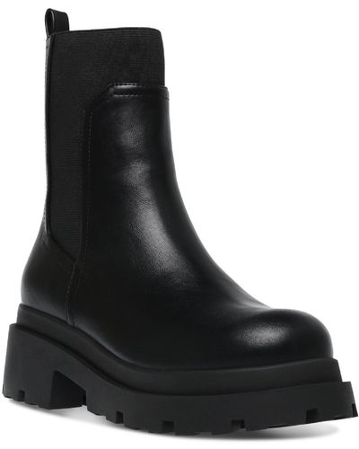 DV by Dolce Vita Faux Leather Ankle Chelsea Boots - Black