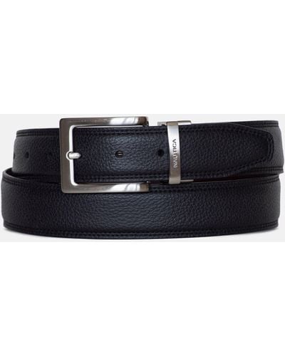 Nautica Reversible Leather Belt - Black