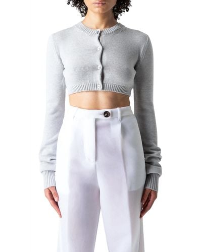 VAQUERA Cropped Knit Cardigan - White