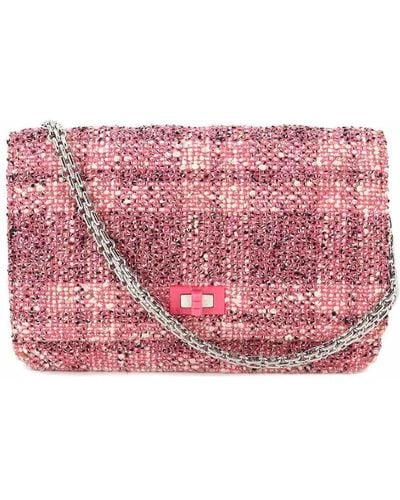 Chanel Wallet On Chain Tweed Wallet (pre-owned) - Pink
