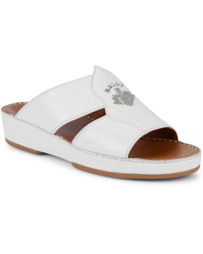 Bally Hakman 6211914 Grained Leather Sandals - White