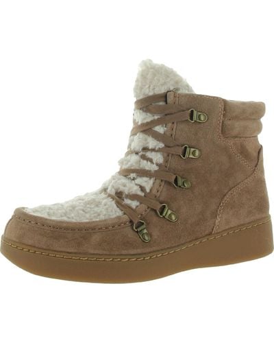 Zodiac Pierson Suede Ankle Wedge Boots - Brown