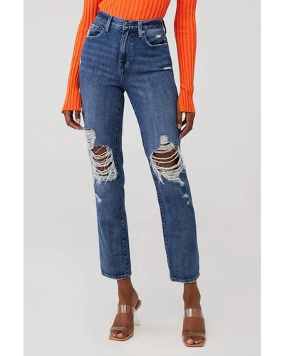 Pistola Presley High Rise Relaxed Roller Jeans - Blue