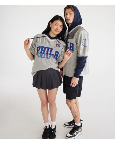 Aéropostale Philadelphia 76ers Layered Pullover Hoodie - Blue