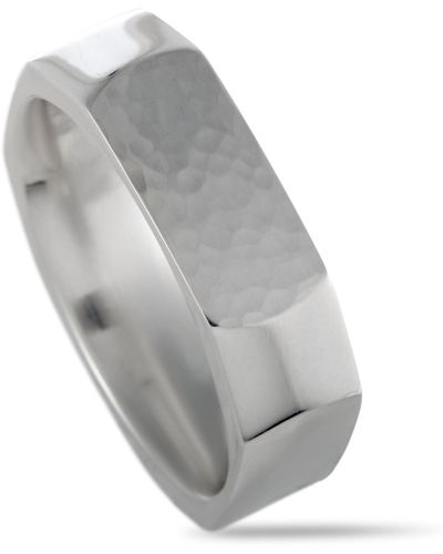Georg Jensen Smithy Hammered Band Ring - Gray
