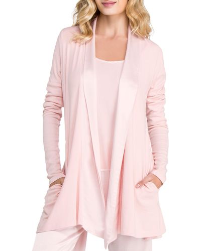 PJ Harlow Shelby Knit Lounge Cardigan Wrap - Pink