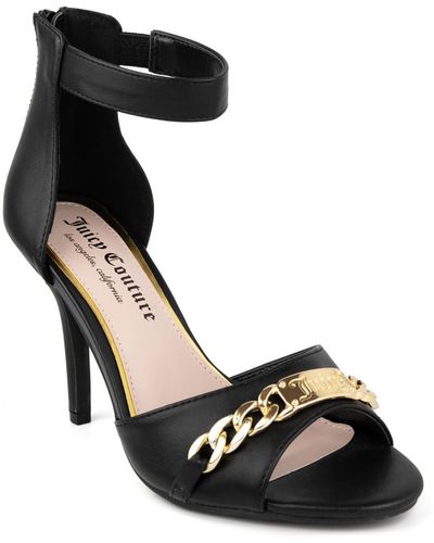 Juicy Couture Maia Faux Leather Zipper Heels - Black