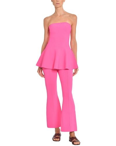 Adam Lippes Fit And Flare Pant - Pink