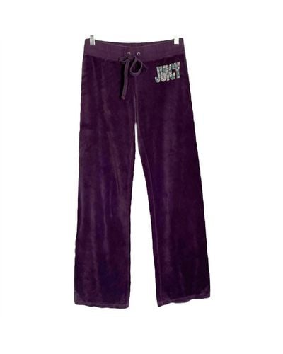 Juicy Couture Aubergine Logo Starlight Del Rey Pants - Purple