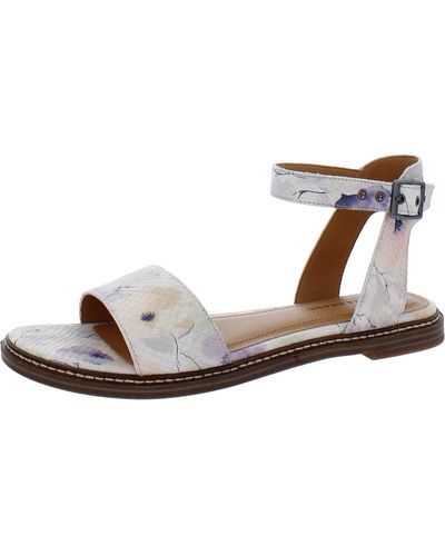 Lucky Brand Kimaya Leather Ankle Strap Slide Sandals - White