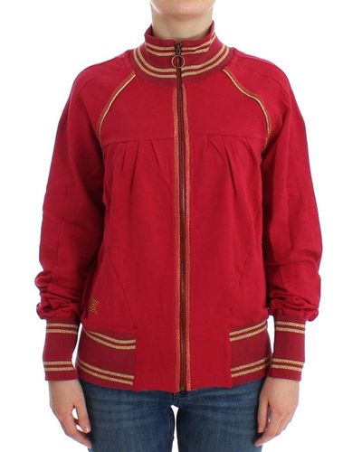 John Galliano Pink Mock Zip Cardigan Sweatshirt Sweater - Red