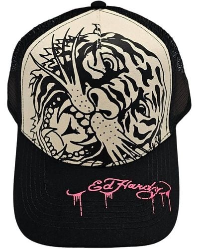 Ed Hardy Tiger Outline Hat - Black