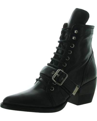 Chloé Rylee Leather Lace Up Ankle Boots - Black