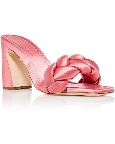Loeffler Randall Freya Satin Braided Slide Sandals - Pink