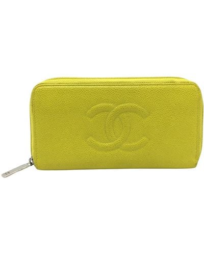 Chanel Logo Cc Leather Wallet (pre-owned) - Yellow